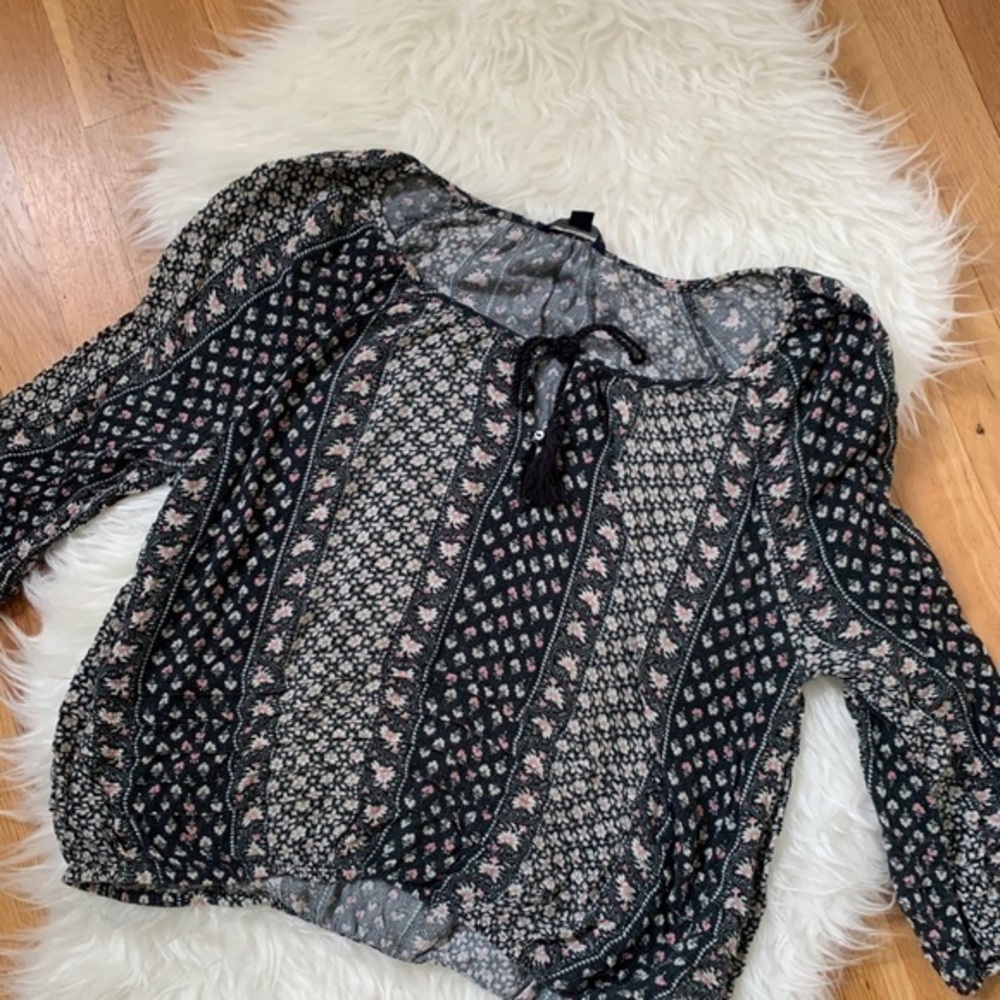 American Eagle Boho Tassel Top